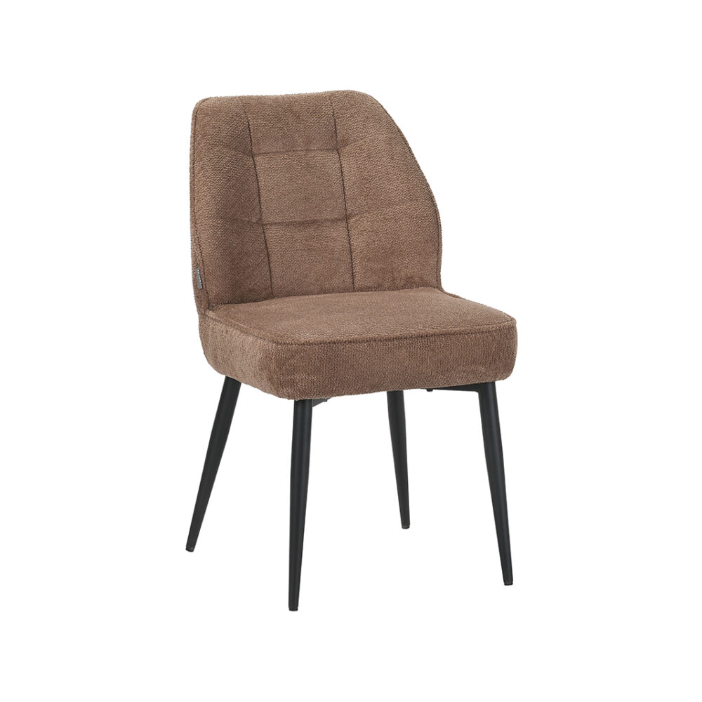 LABEL51 Eetkamerstoel Liam - Taupe - Egon - Zwart Metalen Frame
