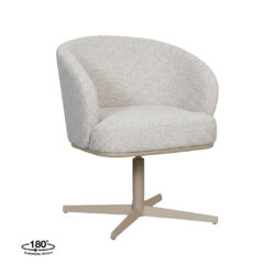 LABEL51 Eetkamerstoel Cannes - Naturel - Royal Boucle - Taupe Metalen Frame