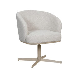 LABEL51 Eetkamerstoel Cannes - Naturel - Royal Boucle - Taupe Metalen Frame