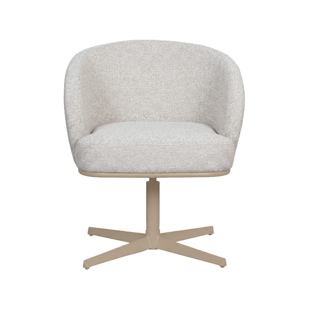 LABEL51 Eetkamerstoel Cannes - Naturel - Royal Boucle - Taupe Metalen Frame