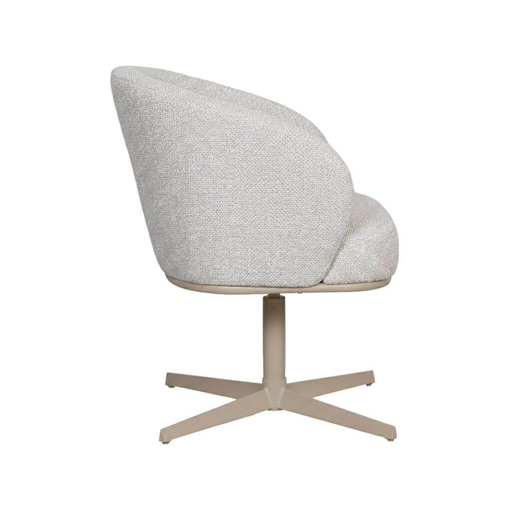 LABEL51 Eetkamerstoel Cannes - Naturel - Royal Boucle - Taupe Metalen Frame