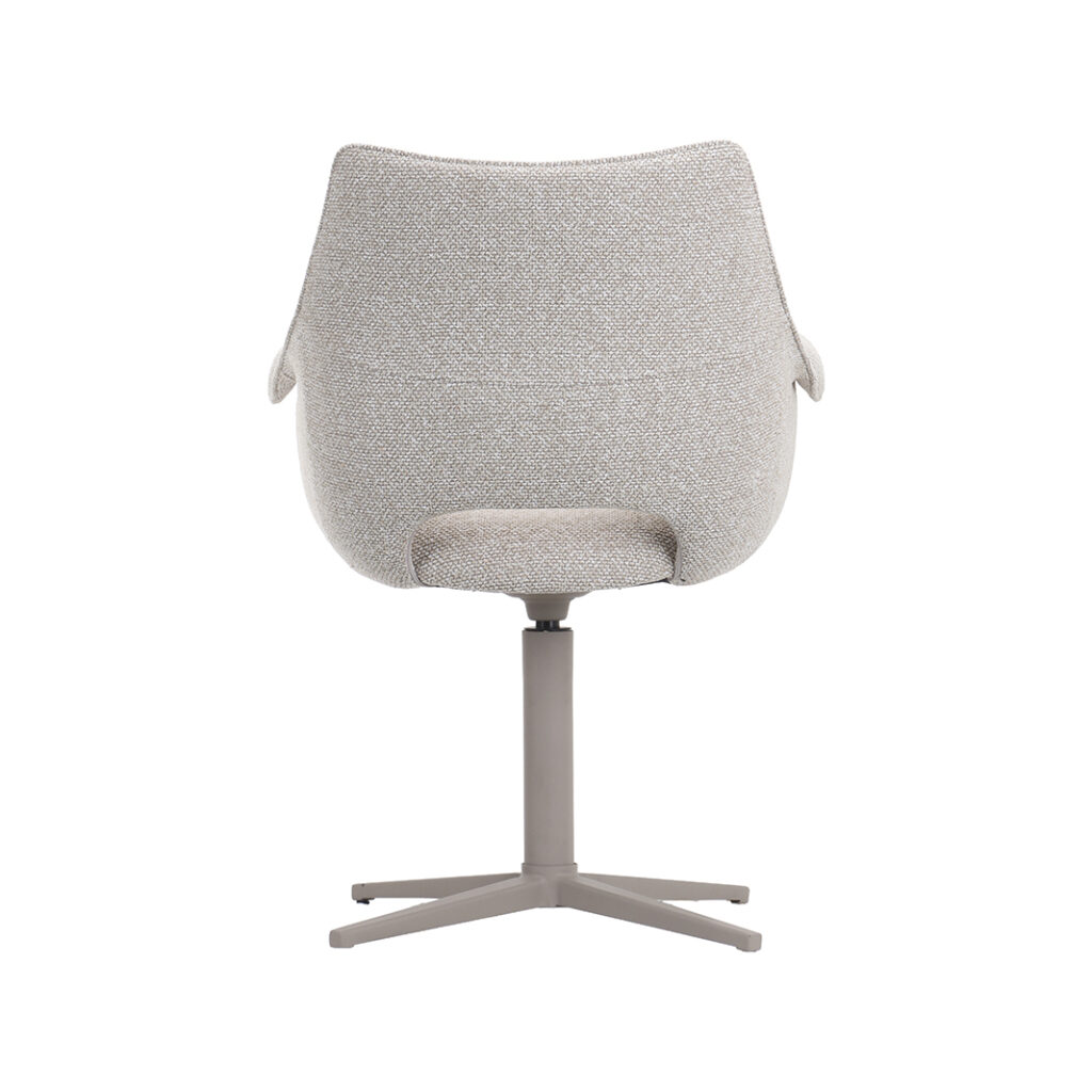 LABEL51 Eetkamerstoel Nozomi - Naturel - Royal Boucle - Taupe Metalen Frame