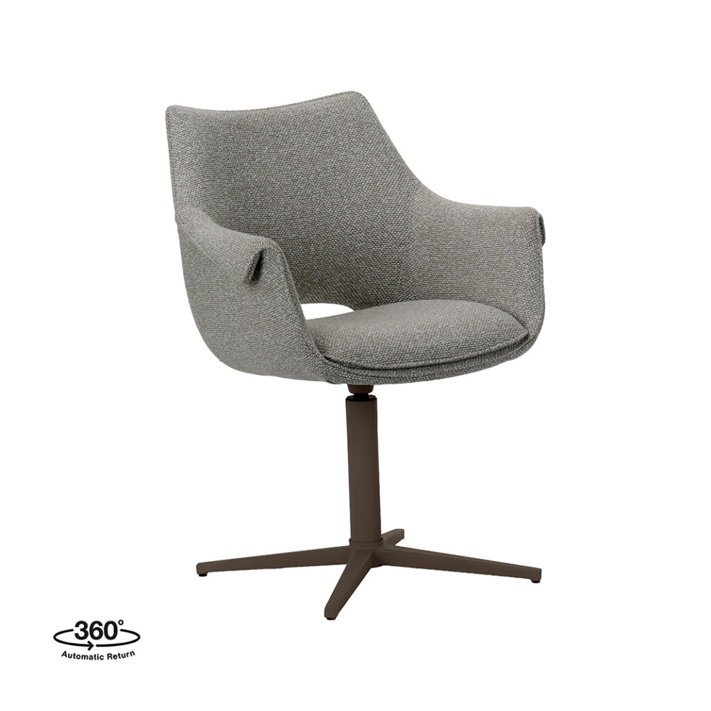 LABEL51 Eetkamerstoel Nozomi - Mushroom - Royal Boucle - Brons Metalen Frame