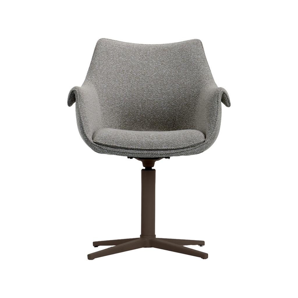 LABEL51 Eetkamerstoel Nozomi - Mushroom - Royal Boucle - Brons Metalen Frame