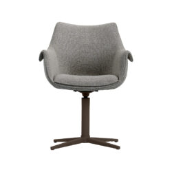 LABEL51 Eetkamerstoel Nozomi - Mushroom - Royal Boucle - Brons Metalen Frame