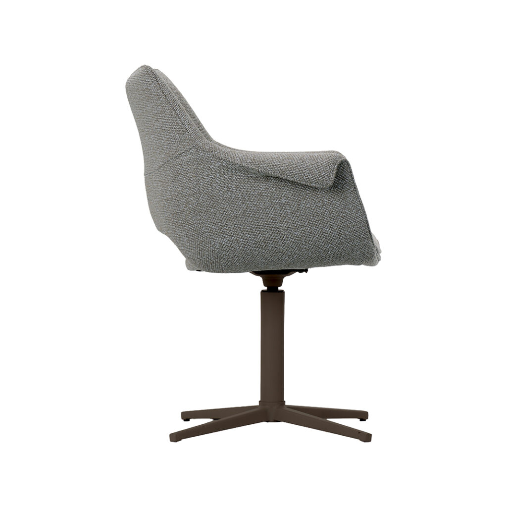 LABEL51 Eetkamerstoel Nozomi - Mushroom - Royal Boucle - Brons Metalen Frame