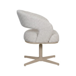 LABEL51 Eetkamerstoel Monaco - Naturel - Royal Boucle - Taupe Metalen Frame