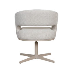 LABEL51 Eetkamerstoel Monaco - Naturel - Royal Boucle - Taupe Metalen Frame