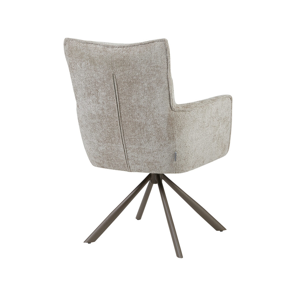 LABEL51 Eetkamerstoel Dubai - Naturel - Haga - Brons Metalen Frame