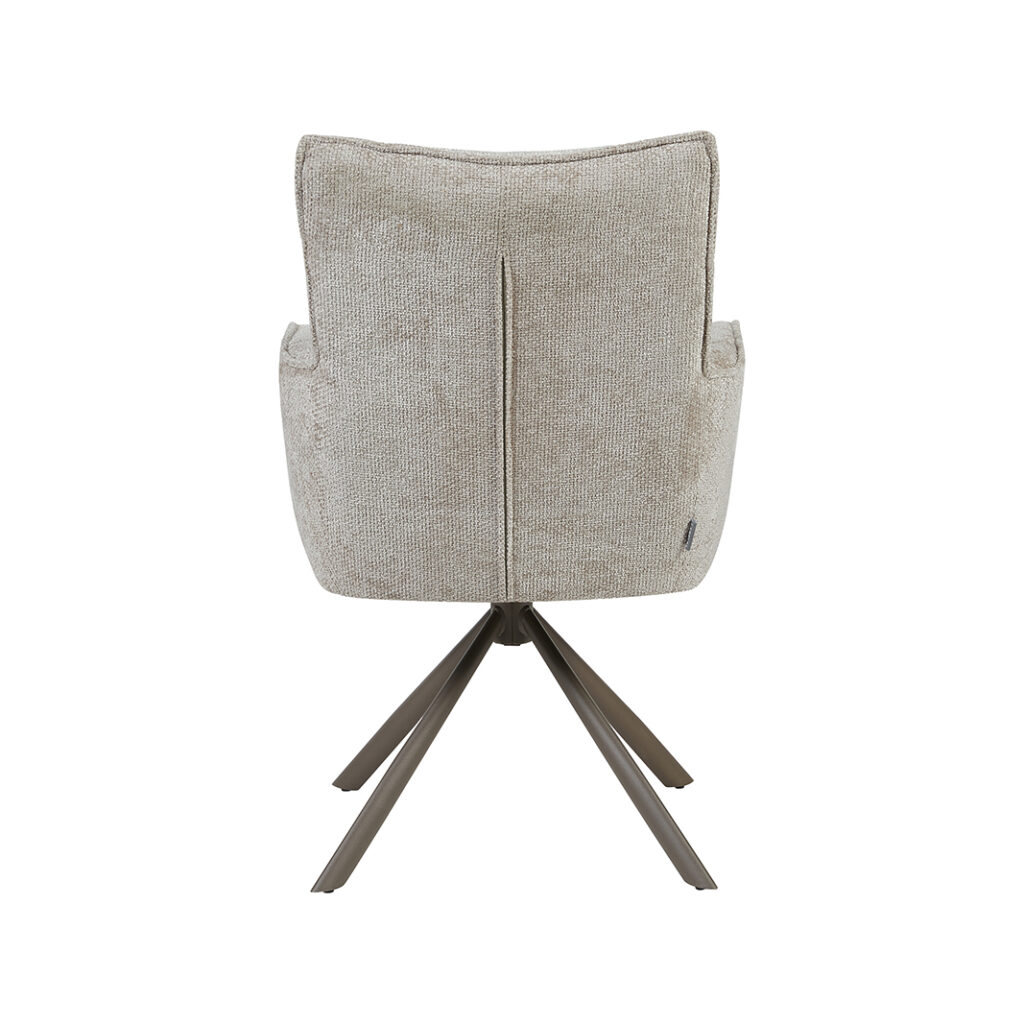 LABEL51 Eetkamerstoel Dubai - Naturel - Haga - Brons Metalen Frame