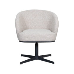 LABEL51 Eetkamerstoel Cannes - Naturel - Royal Boucle - Zwart Metalen Frame