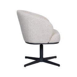 LABEL51 Eetkamerstoel Cannes - Naturel - Royal Boucle - Zwart Metalen Frame