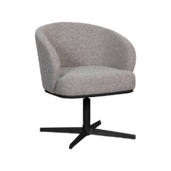 LABEL51 Eetkamerstoel Cannes - Mushroom - Royal Boucle - Zwart Metalen Frame