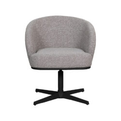 LABEL51 Eetkamerstoel Cannes - Mushroom - Royal Boucle - Zwart Metalen Frame