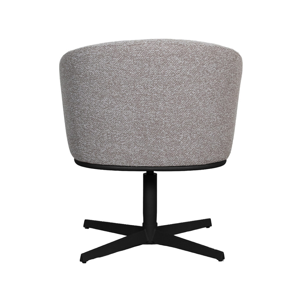 LABEL51 Eetkamerstoel Cannes - Mushroom - Royal Boucle - Zwart Metalen Frame