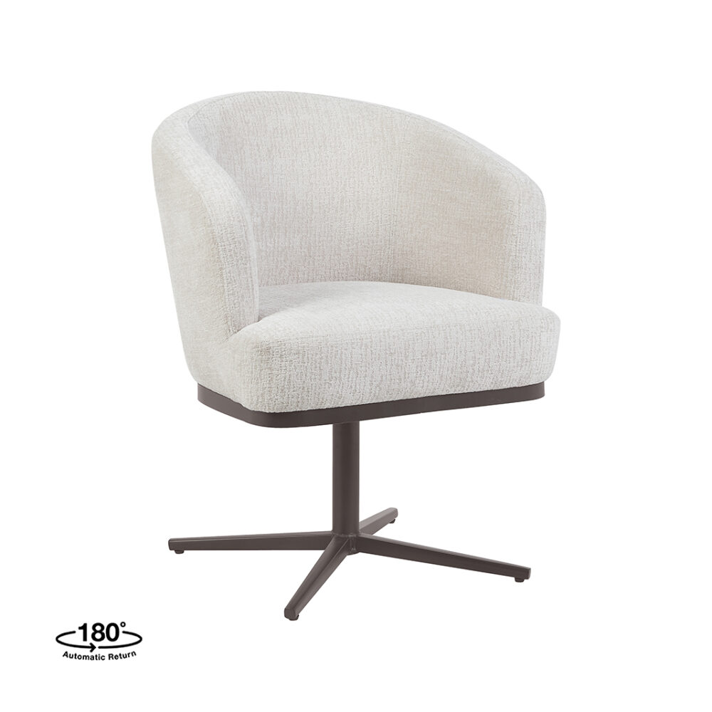 LABEL51 Eetkamerstoelen Cannes - Naturel - Geweven - Brons Metalen Frame