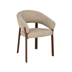 LABEL51 Eetkamerstoel Sato - Beige - Prestige - Walnoot Houten Frame