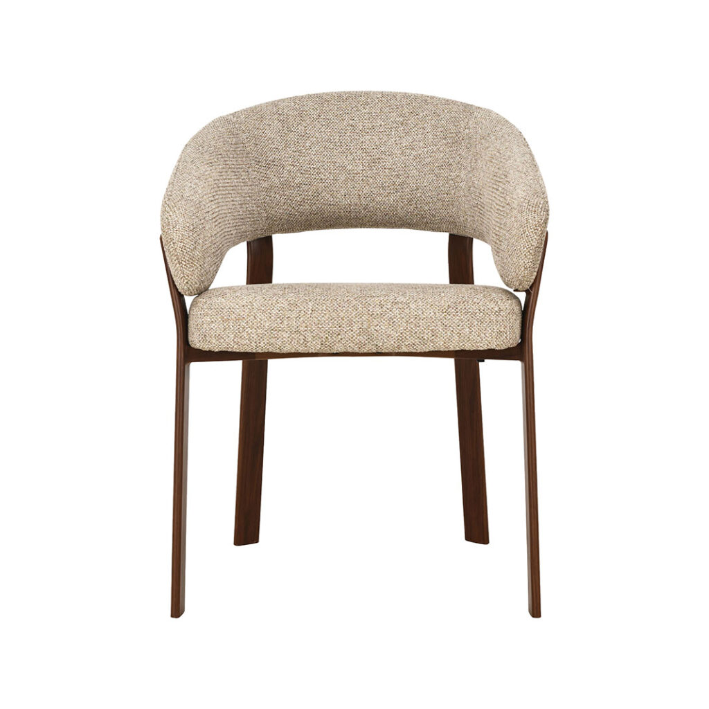 LABEL51 Eetkamerstoel Sato - Beige - Prestige - Walnoot Houten Frame