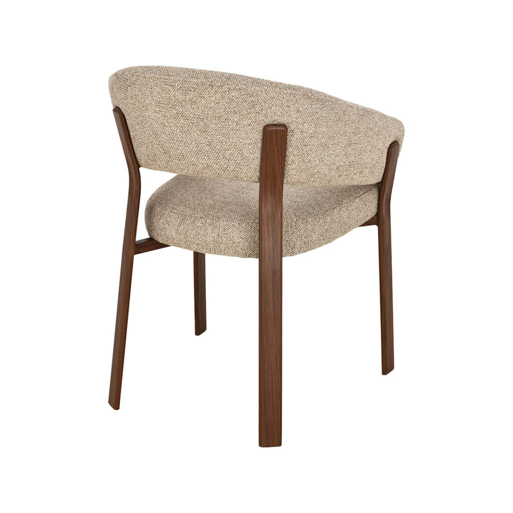 LABEL51 Eetkamerstoel Sato - Beige - Prestige - Walnoot Houten Frame