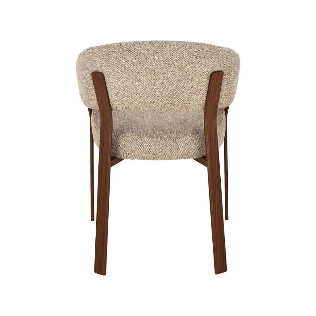 LABEL51 Eetkamerstoel Sato - Beige - Prestige - Walnoot Houten Frame