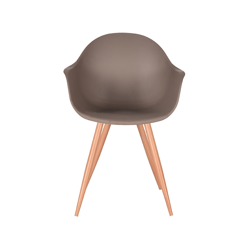 LABEL51 Eetkamerstoel Parma - Coffee - PP - Naturel Houtlook Frame