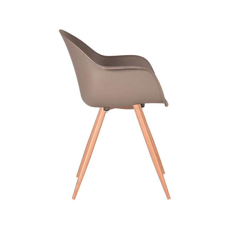 LABEL51 Eetkamerstoel Parma - Coffee - PP - Naturel Houtlook Frame