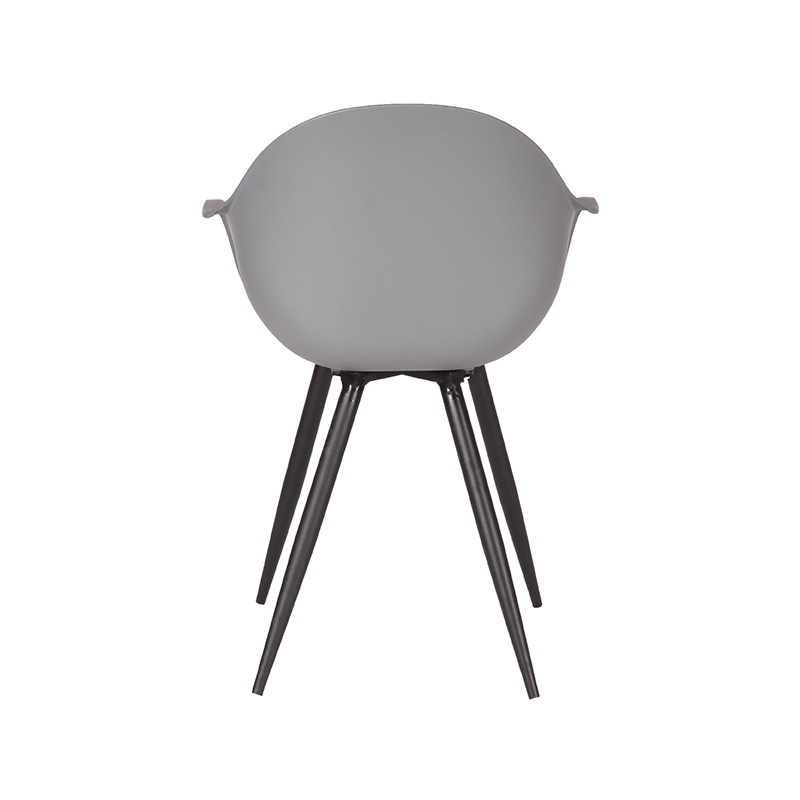 LABEL51 Eetkamerstoel Luca - Antraciet - PP - Zwart Metalen Frame