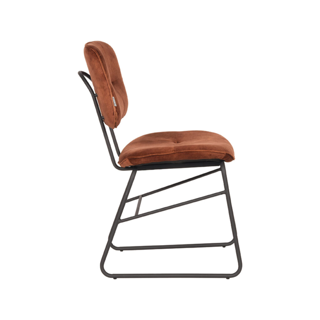 LABEL51 Eetkamerstoel Dez - Rust - Velours - Zwart Metalen Frame