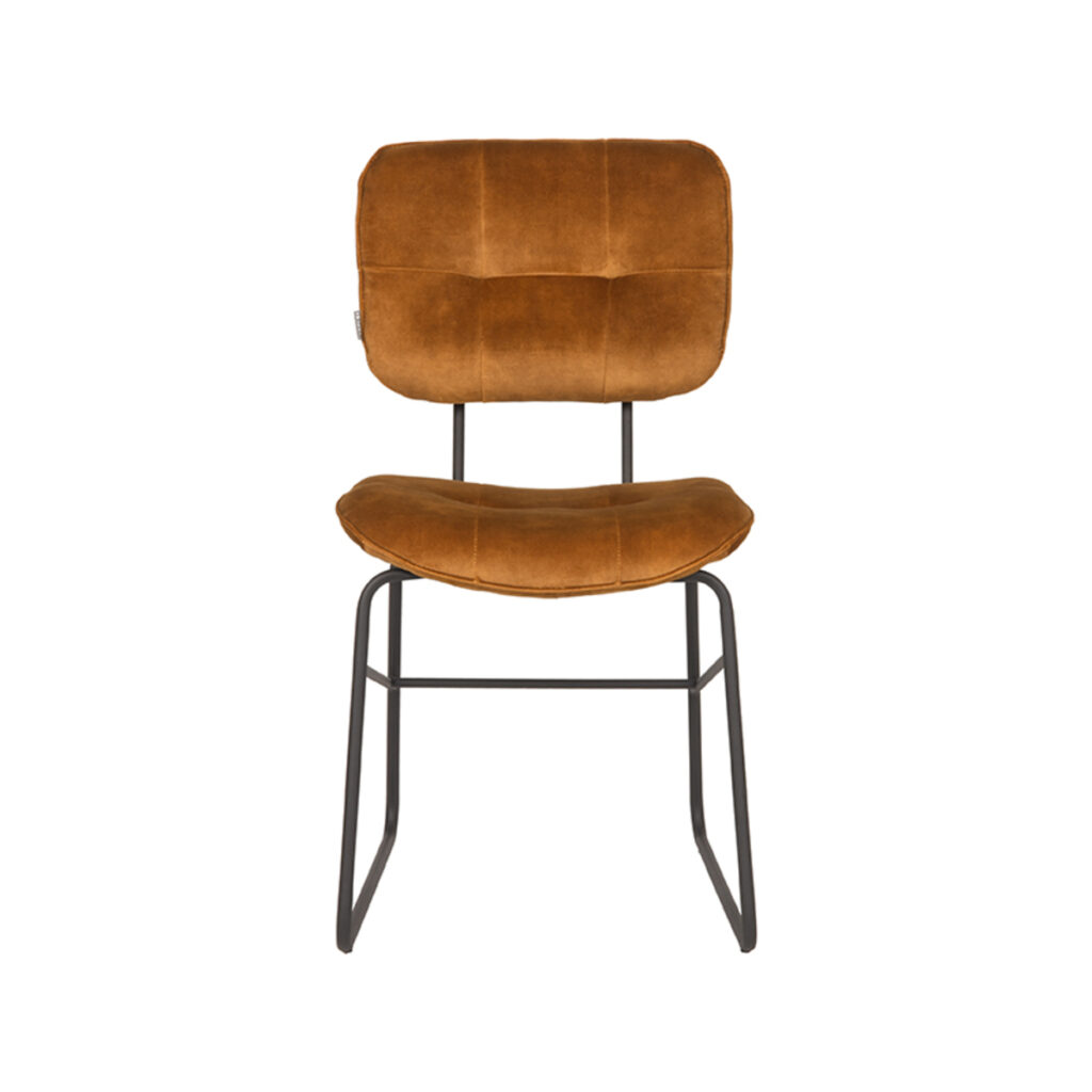 pro_23522_img_8813973 LABEL51 Eetkamerstoel Dez - Oker - Velours - Zwart Metalen Frame