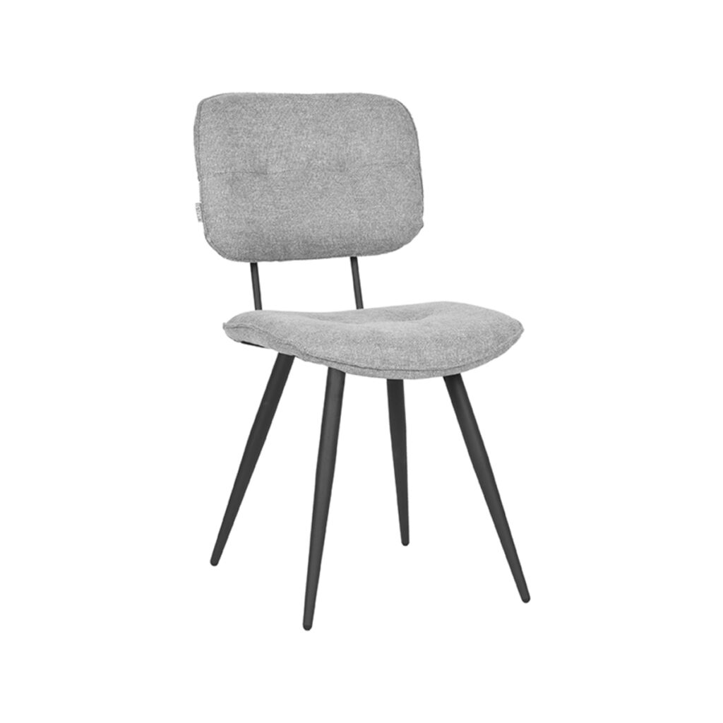 LABEL51 Eetkamerstoel Lux - Zinc - Weave - Zwart Metalen Frame