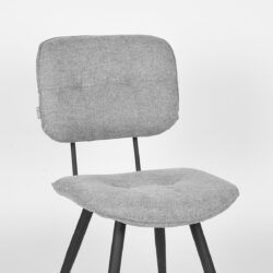 LABEL51 Eetkamerstoel Lux - Zinc - Weave - Zwart Metalen Frame