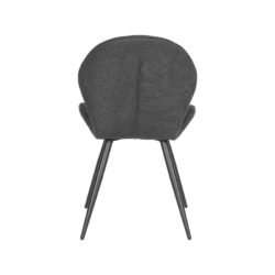 LABEL51 Eetkamerstoel Sil - Antraciet - Weave - Zwart Metalen Frame