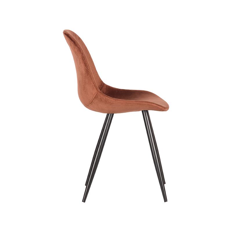 LABEL51 Eetkamerstoel Capri - Rust - Fluweel - Zwart Metalen Frame