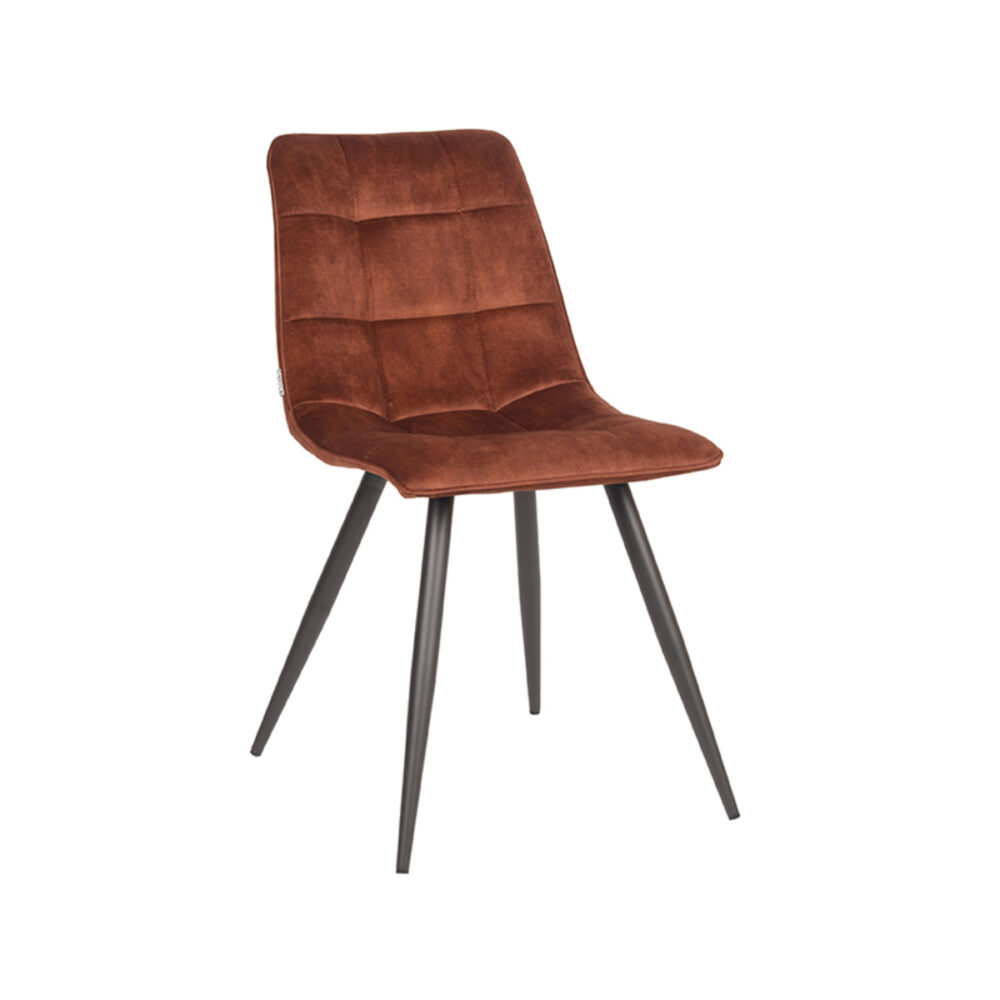 LABEL51 Eetkamerstoelen Jelt - Rust - Velvet - Zwart Metalen Frame