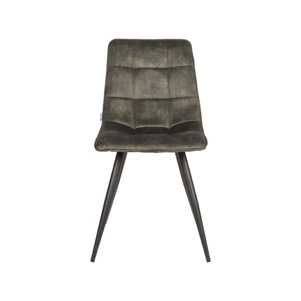 LABEL51 Eetkamerstoel Jelt - Hunter - Velours - Zwart Metalen Frame