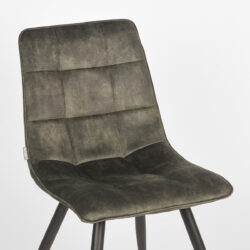 LABEL51 Eetkamerstoel Jelt - Hunter - Velours - Zwart Metalen Frame