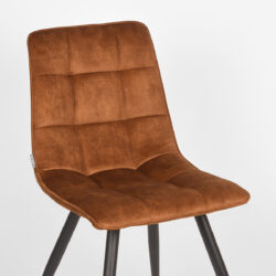 LABEL51 Eetkamerstoel Jelt - Oker - Velours - Zwart Metalen Frame