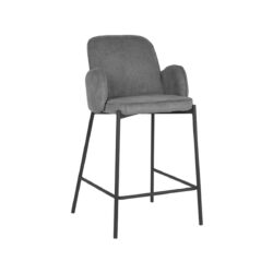 LABEL51 Barkruk Jari - Donkergrijs - Ribcord - Laag