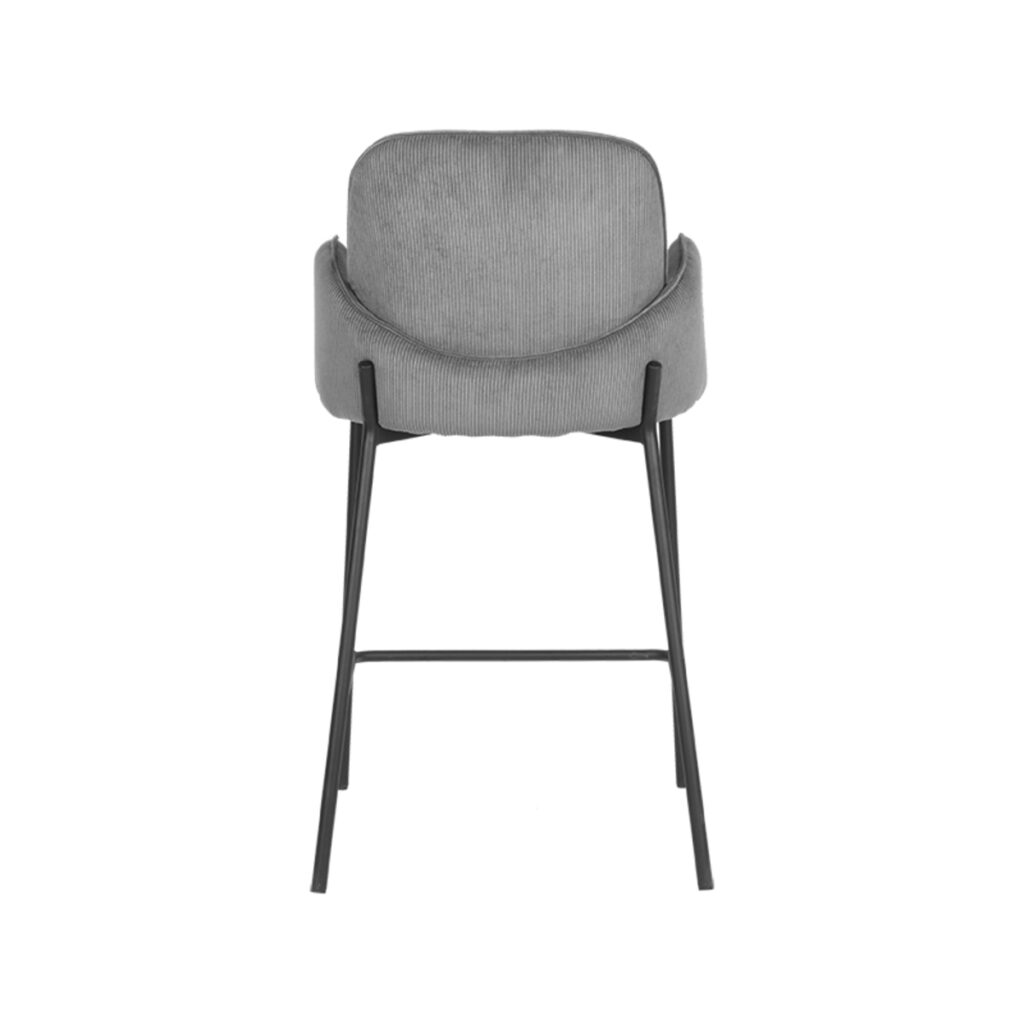 LABEL51 Barkruk Jari - Donkergrijs - Ribcord - Laag