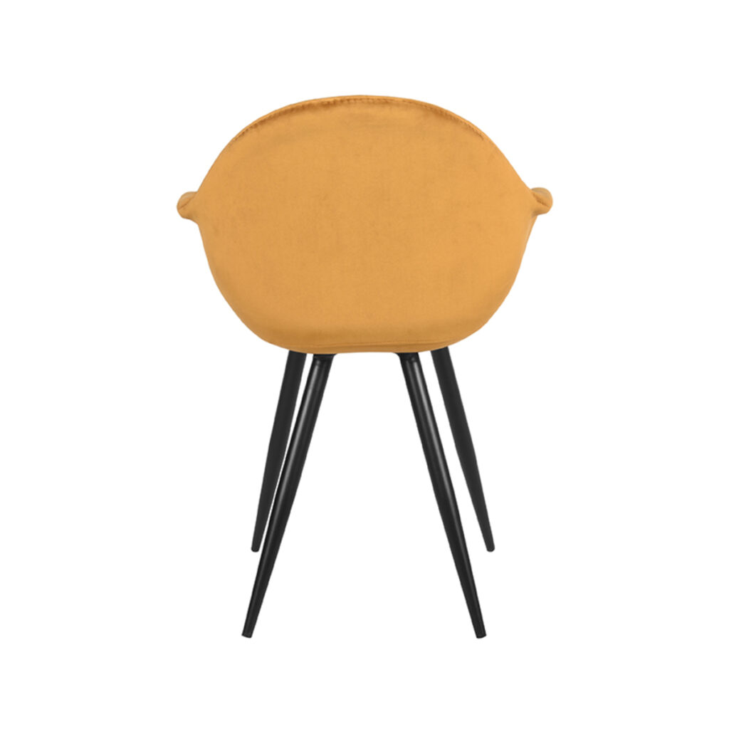 LABEL51 Eetkamerstoel Forli - Oker - Fluweel - Zwart Metalen Frame