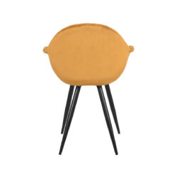 LABEL51 Eetkamerstoel Forli - Oker - Fluweel - Zwart Metalen Frame
