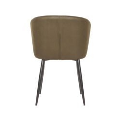 LABEL51 Eetkamerstoel Wave - Army - Microvezel - Zwart Metalen Frame