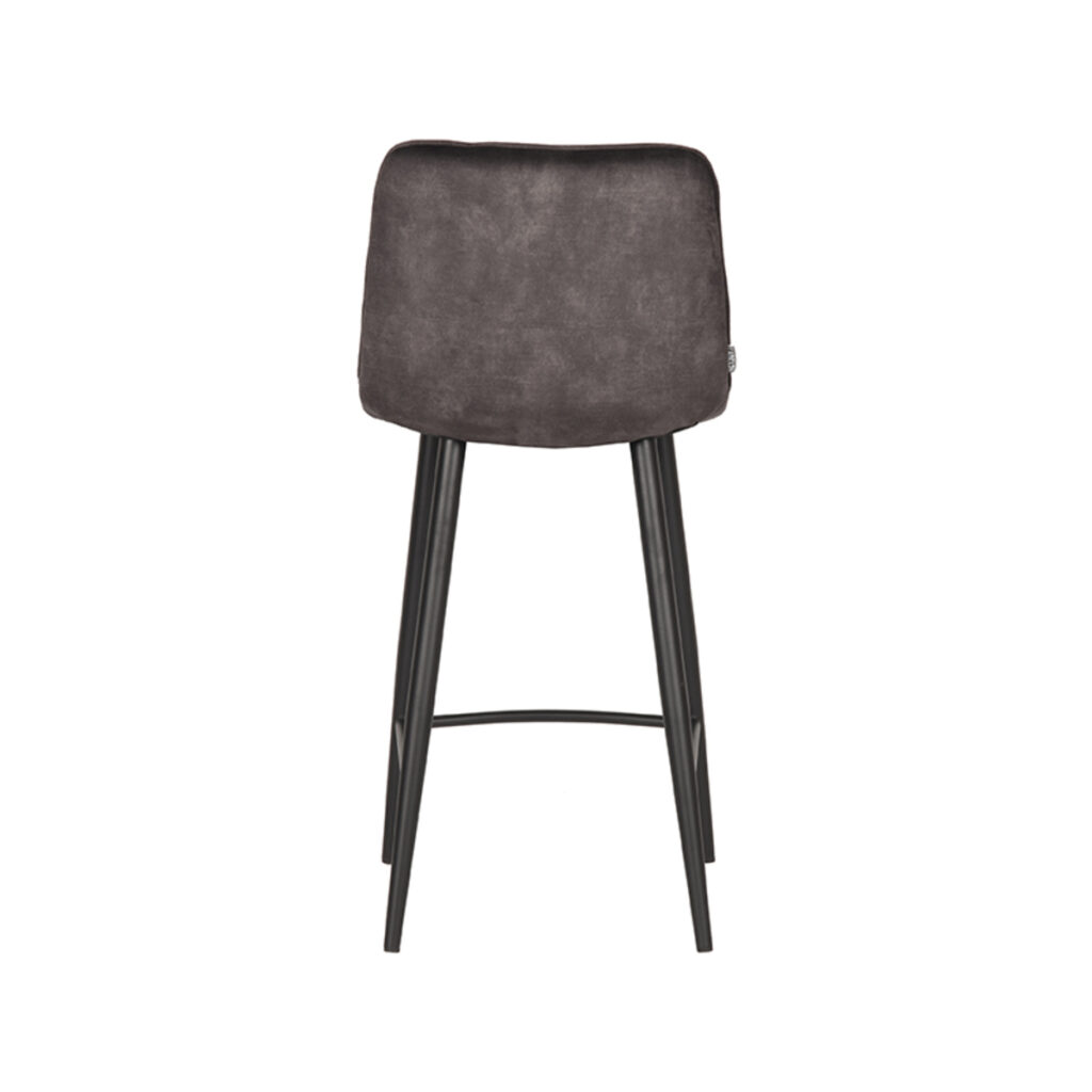 LABEL51 Barkruk Jelt - Antraciet - Velours - Laag