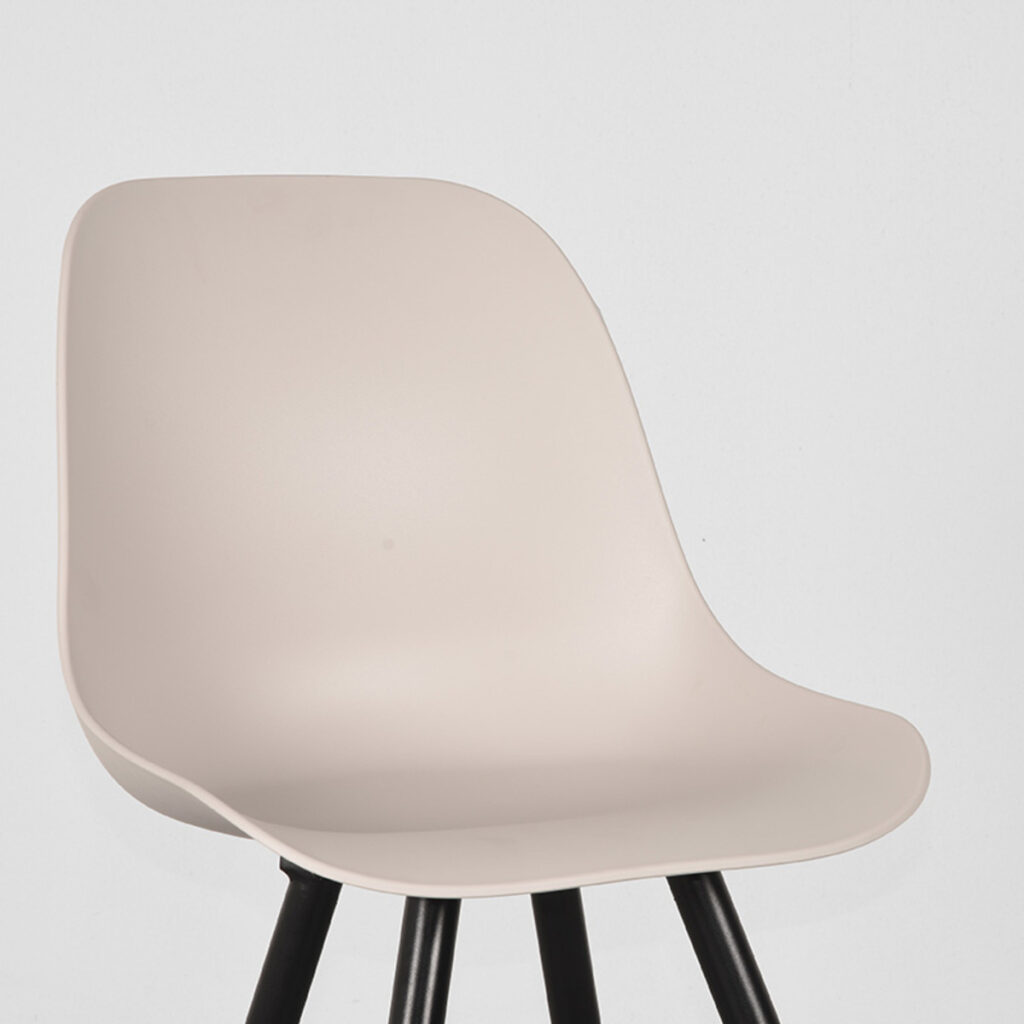 LABEL51 Eetkamerstoel Monza - Zand - PP - Zwart Metalen Frame