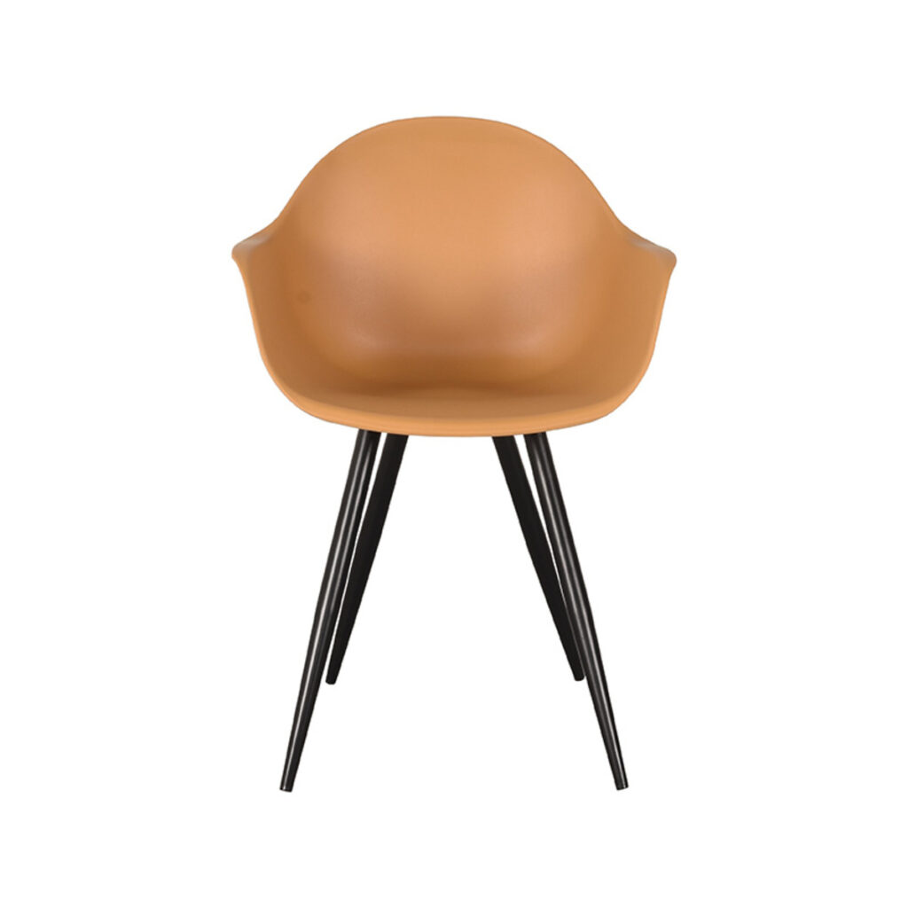 LABEL51 Eetkamerstoel Luca - Oker - PP - Zwart Metalen Frame