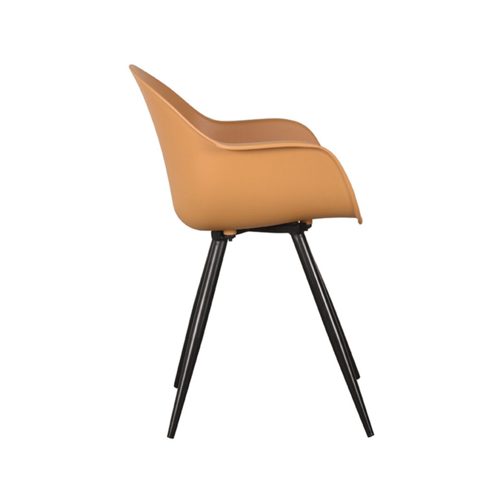 LABEL51 Eetkamerstoel Luca - Oker - PP - Zwart Metalen Frame