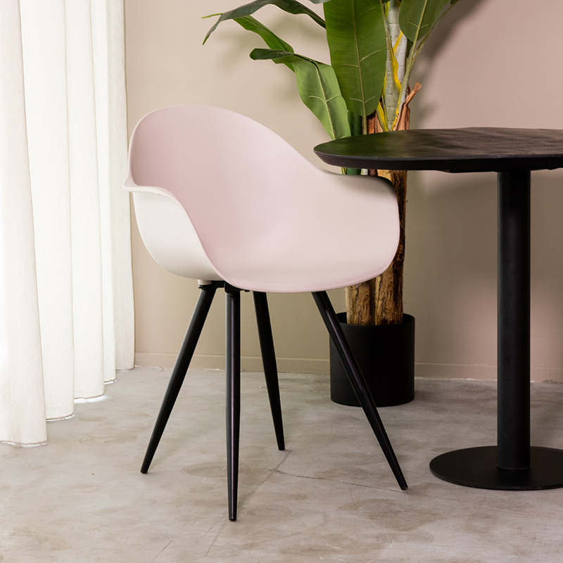 pro_76079_img_8814685 LABEL51 Eetkamerstoel Luca - Zand - PP - Zwart Metalen Frame