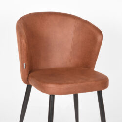 pro_76093_img_8815459 LABEL51 Eetkamerstoel Wave - Cognac - Microvezel - Zwart Metalen Frame