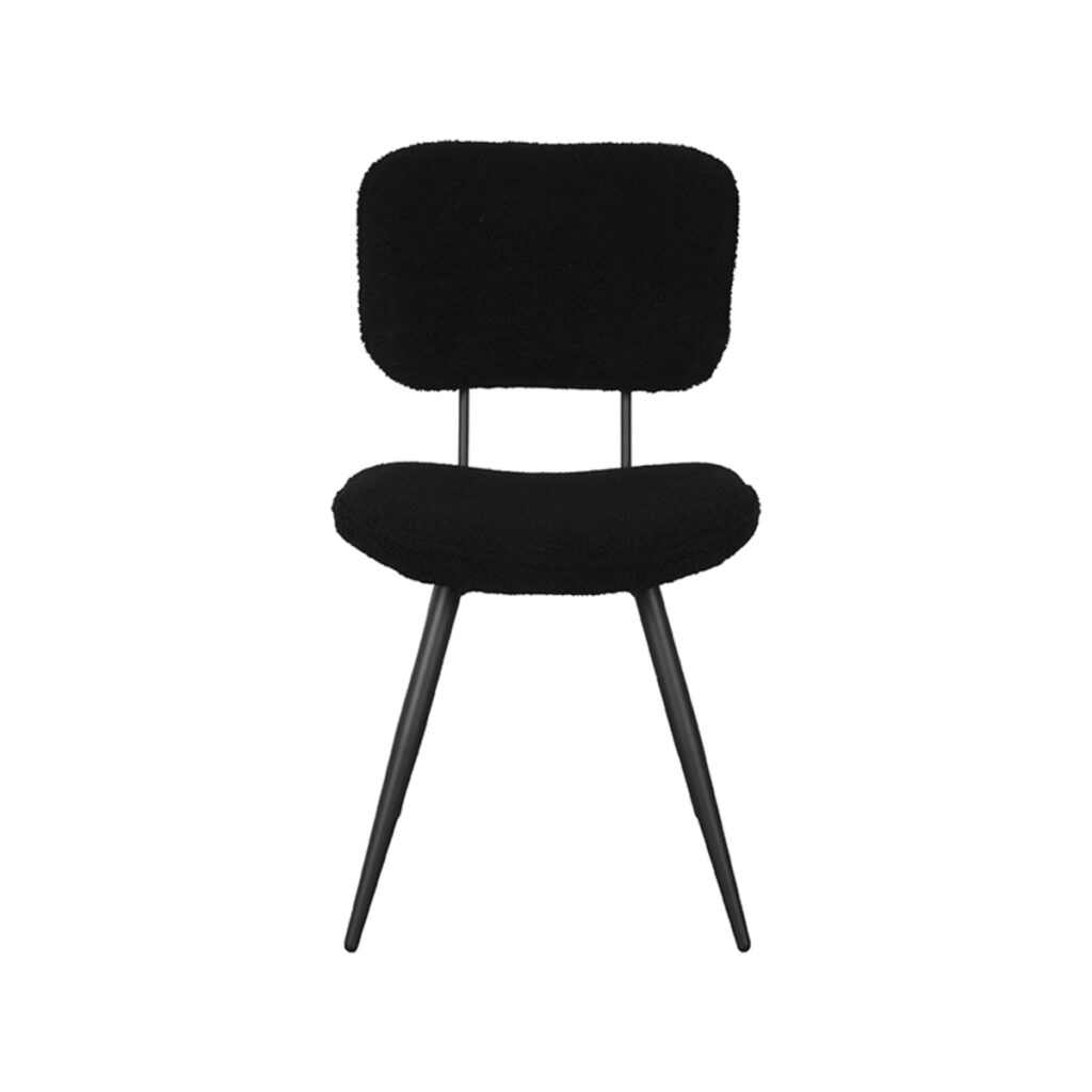 pro_76114_img_8815362 LABEL51 Eetkamerstoel Ted - Zwart - Teddy - Zwart Metalen Frame
