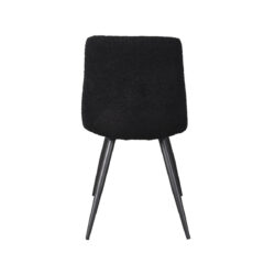 LABEL51 Eetkamerstoel Jep - Zwart - Teddy - Zwart Metalen Frame